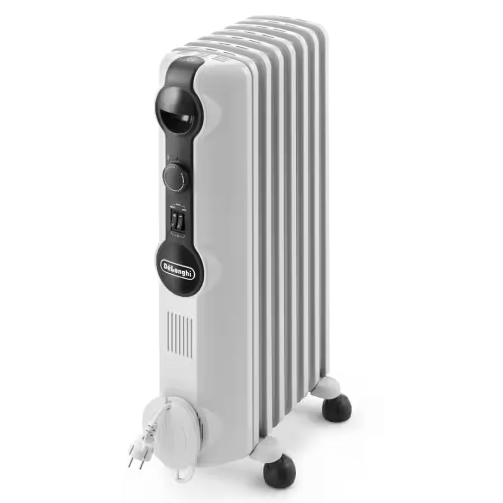 SKU1000064 Delonghi TRRS0715 Radia S Oil Filled Radiator 7 Fins 1500W White