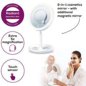 Beurer BS45 Illuminated Cosmetics Mirror 5x Magnification 17.5 cm diameter
