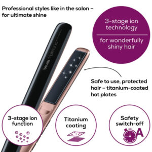 Beurer HS80 Hair Straightener with Titanium plates Black