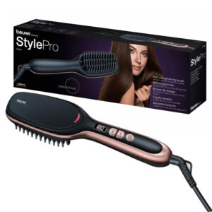 Beurer HS60 Style Pro Hair Straightening Brush with Ceramic Protective Coating Black