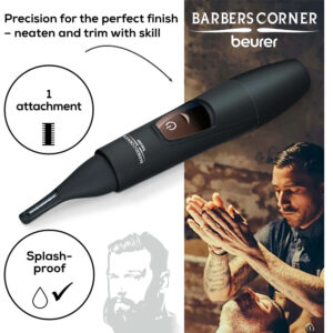 Beurer HR2000 Precision Trimmer for eyebrows, nose and ear hairs with batteries Black