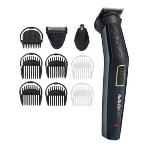 BaByliss MT728E Multigrooming-Set Carbon Titanium Rechargeable 10-in-1, Grooming Kit Blue