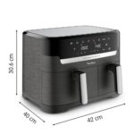 Moulinex EZ905B20 Dual Easy Fry & Grill Air Fryer 8.3L Double Bucket with 8 preset programs 2450W Black