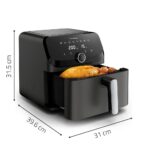 Moulinex EZ855HF0 Easy Fry Mega Air Fryer 7.5L Single Bucket with 8 preset programs 2020W Black