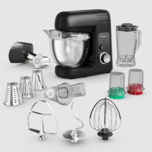 Moulinex QA525810 Bake Partner Stand Mixer with 5 attachments 4.6L 1100W Black