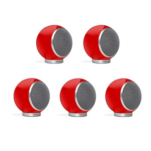 Elipson Planet M ELIPLAM5RD Set of 5 Bookshelf 2-way Wired Speakers 40 W (RMS) Glossy Red