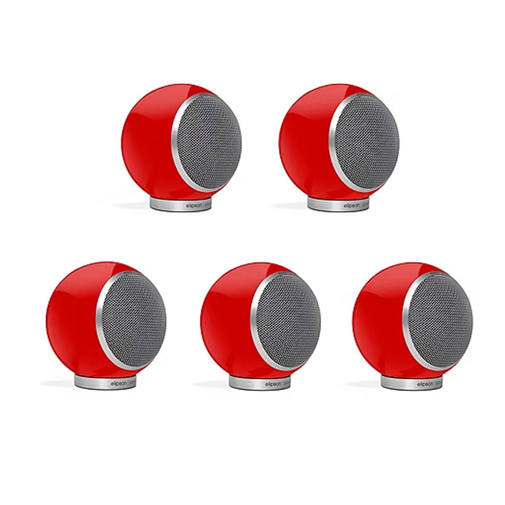 SKU1003420 Elipson Planet M ELIPLAM5RD Set of 5 Bookshelf 2-way Wired Speakers 40 W (RMS) Glossy Red