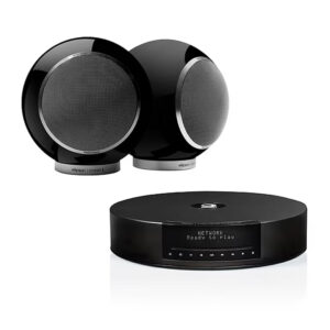 Elipson ELIMSCONBK Set of 1 x Music System Music center Connect HD & a Pair of Planet L Wired Speakers Glossy Black