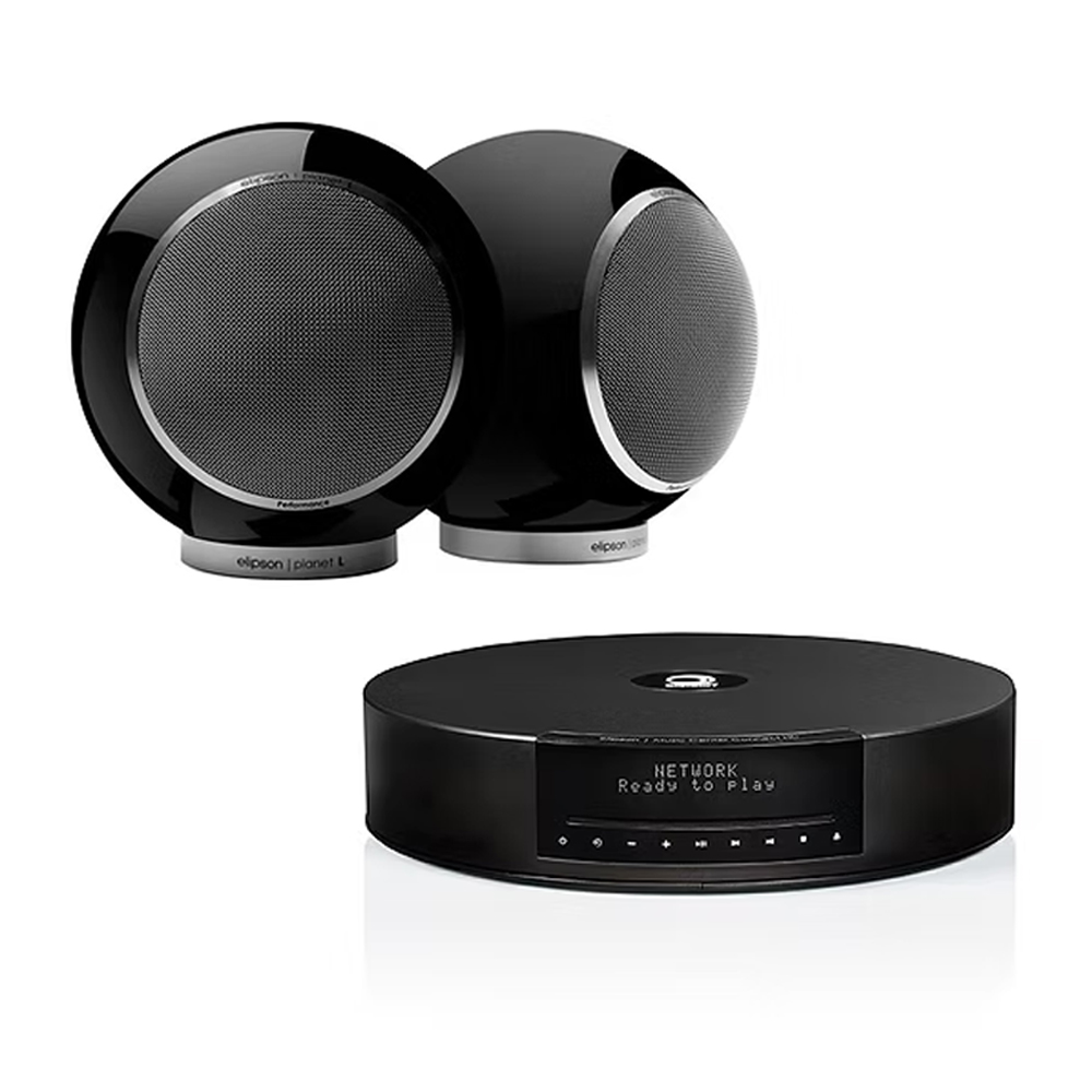 SKU1003437 Elipson ELIMSCONBK Set of 1 x Music System Music center Connect HD & a Pair of Planet L Wired Speakers Glossy Black
