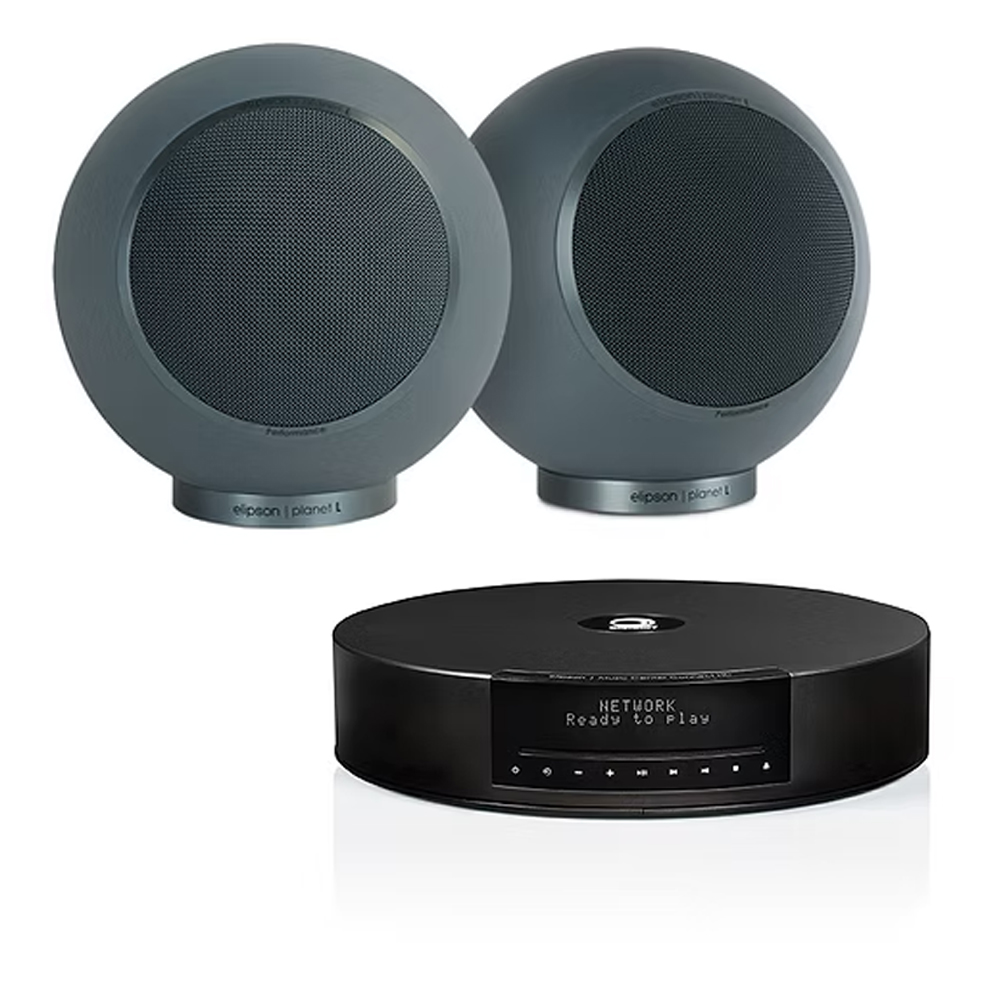 SKU1003440 Elipson ELIMSCONNB Set of 1 x Music System Music center Connect HD & a Pair of Planet L Wired Speakers Neptune Stone