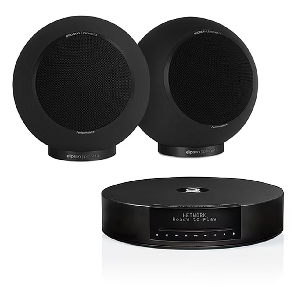 SKU1003443 Elipson ELIMSCONBKM Set of 1 x Music System Music center Connect HD & a Pair of Planet L Wired Speakers Matt Black