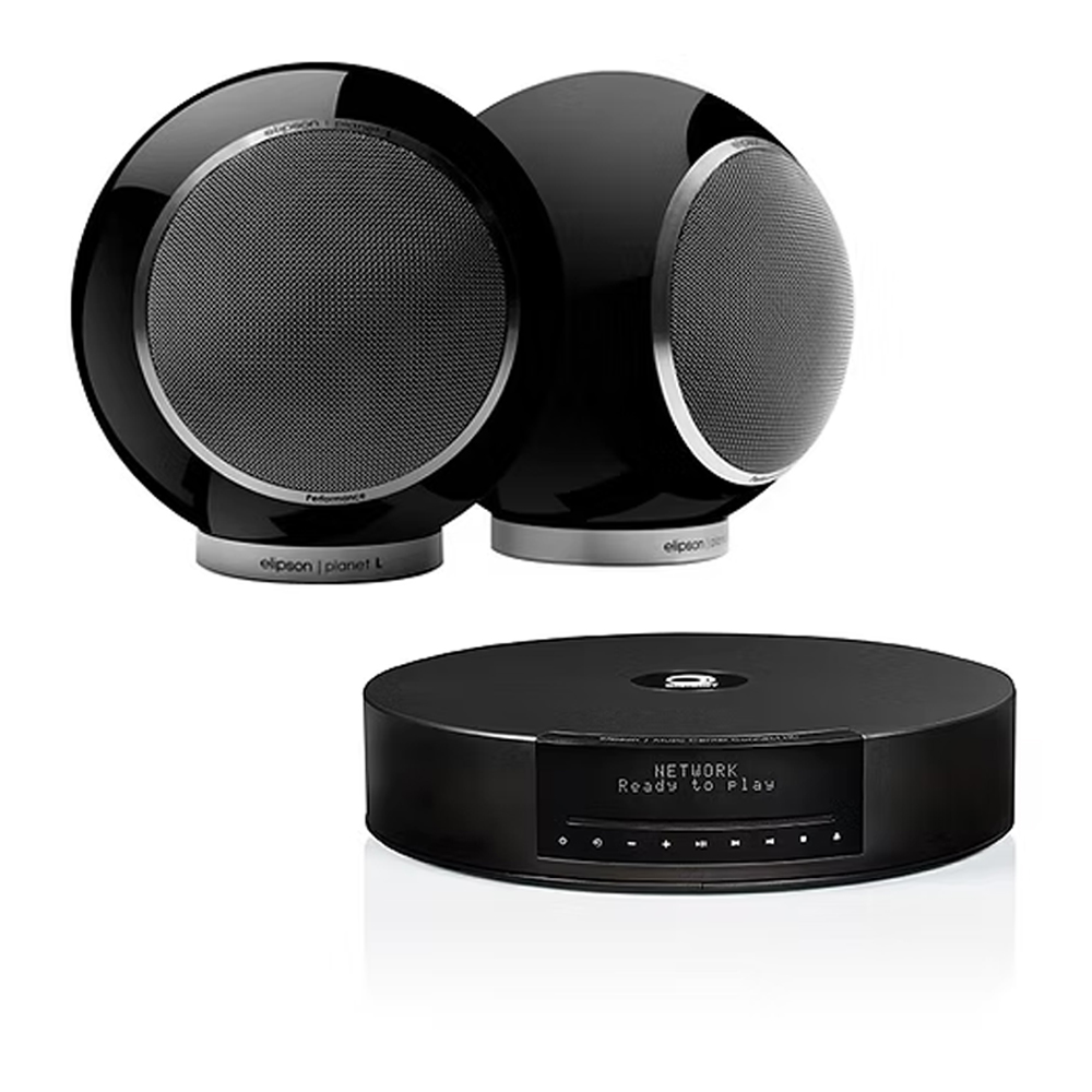 SKU1003446 Elipson ELIMSCONPERBK Set of 1 x Music System Music center Connect HD & a Pair of Planet L Performance Wired Speakers Glossy Black