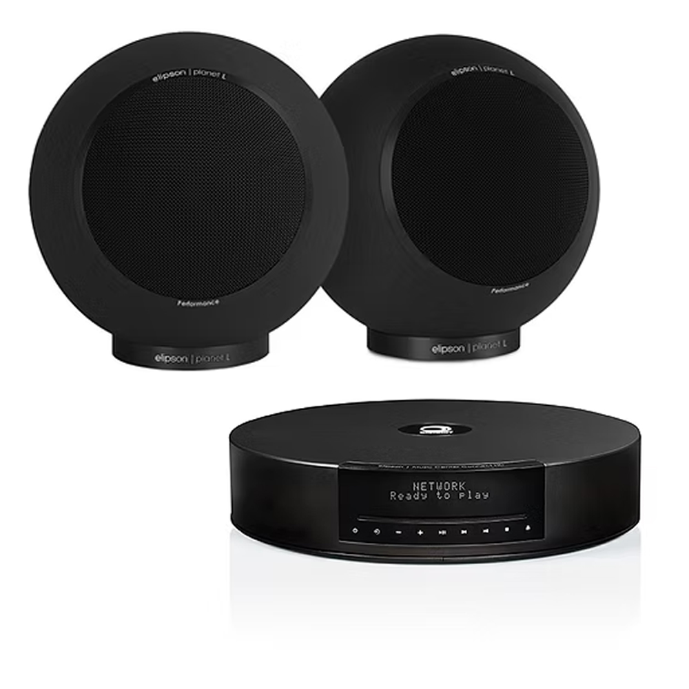 SKU1003449 Elipson ELIMSCONPERMBK Set of 1 x Music System Music center Connect HD & a Pair of Planet L Performance Wired Speakers Matt Black