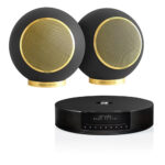 Elipson ELIMSCONPERMBKG Set of 1 x Music System Music center Connect HD & a Pair of Planet L Performance Wired Speakers Matt Black - Gold