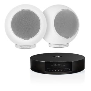 Elipson ELIMSCONPERMW Set of 1 x Music System Music center Connect HD & a Pair of Planet L Performance Wired Speakers Matt White