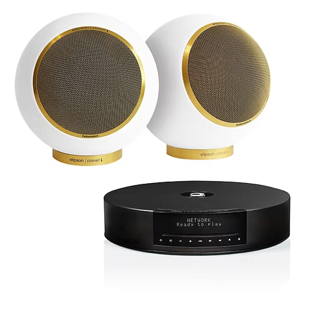 SKU1003452 Elipson ELIMSCONPERBMWG Set of 1 x Music System Music center Connect HD & a Pair of Planet L Performance Wired Speakers Mercury Ice