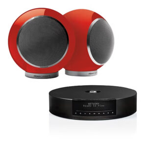 Elipson ELIMSCONPERRD Set of 1 x Music System Music center Connect HD & a Pair of Planet L Performance Wired Speakers Glossy Red