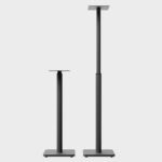 Kanto SLH Pair of Universal Height Adjustable Floorstanding Stands for bookshelf speakers Black