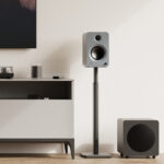Kanto SLH Pair of Universal Height Adjustable Floorstanding Stands for bookshelf speakers Black