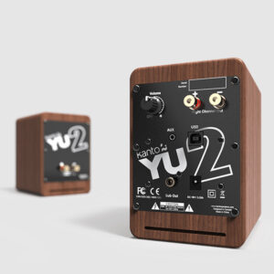 Kanto YU2WALNUT-CG Pair of YU2 Bookshelf Active 2-way Speakers 100W Walnut