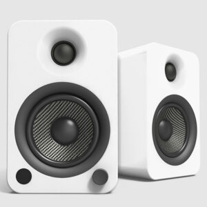 Kanto YU4MW-FG Pair of YU4 Bookshelf Active 2-way Bluetooth Speakers 140W White