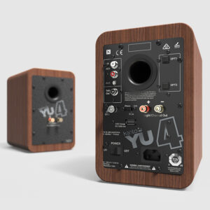 Kanto YU4WALNUT-FG Pair of YU4 Bookshelf Active 2-way Bluetooth Speakers 140W Walnut