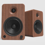 Kanto YU6WALNUT-FG Pair of YU6 Bookshelf Active 2-way Bluetooth Speakers 200W Walnut