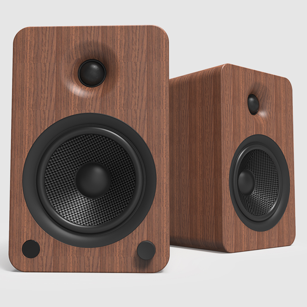 SKU1003638 Kanto YU6WALNUT-FG Pair of YU6 Bookshelf Active 2-way Bluetooth Speakers 200W Walnut