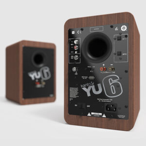 Kanto YU6WALNUT-FG Pair of YU6 Bookshelf Active 2-way Bluetooth Speakers 200W Walnut