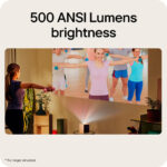 LG PU615U CineBeam S Mini UST Projector 4K UHD Max 100" 500 ANSI Lumens Silver
