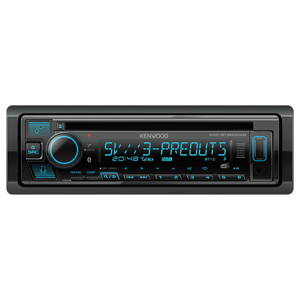 SKU1003780 Kenwood KDC-BT960DAB Single Din CD/USB Car Receiver with Bluetooth & DAB+/FM Radio Black