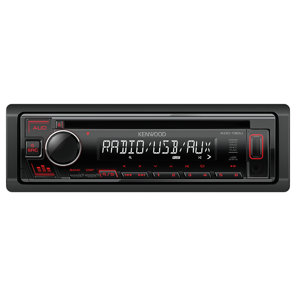 SKU1003783 Kenwood KDC-130UR Single Din CD/USB Car Receiver Black