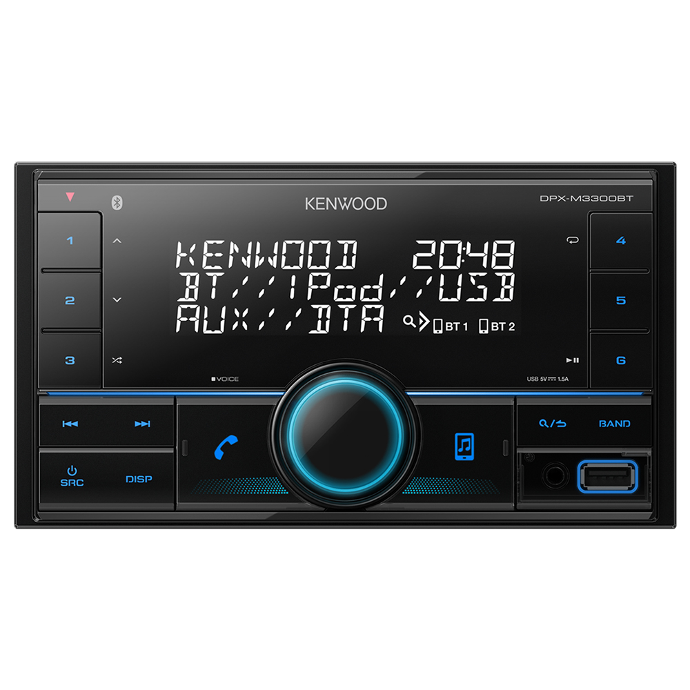 SKU1003784 Kenwood DPX-M3300BT Double Din Car Receiver with Bluetooth Black