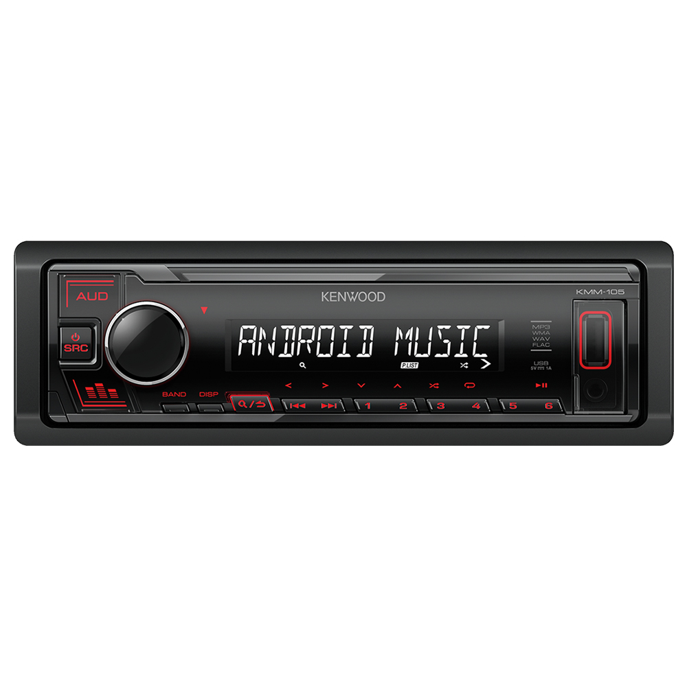 SKU1003788 Kenwood KMM-105RY Single Din USB & AUX Car Receiver Black