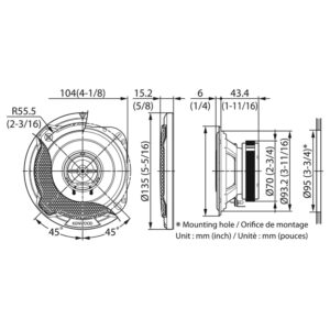 Kenwood KFC-PS1096 PS-series 10cm/4" 2-Way 50W(RMS) Speaker Set