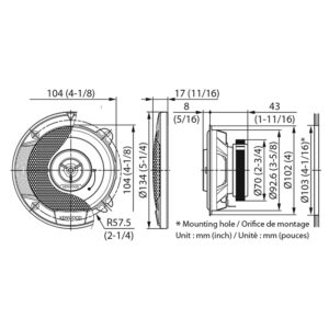 Kenwood KFC-S1066 S-series 10cm/4" 2-Way 21W(RMS) Speaker Set