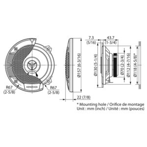 Kenwood KFC-S1366 S-series 13cm/5.25" 2-Way 30W(RMS) Speaker Set