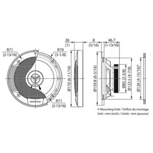 Kenwood KFC-S1676EX S-series 16cm/6.5" 2-Way 60W(RMS) Speaker Set