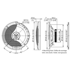 Kenwood KFC-S1766 S-series 17cm/6.75" 2-Way 30W(RMS) Speaker Set