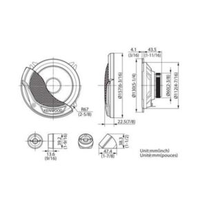 Kenwood KFC-E130P E-series 13cm/5.25" 2-Way 30W(RMS) Component Speaker Set