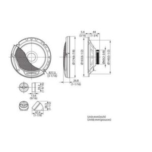 Kenwood KFC-E170P E-series 17cm/6.75" 2-Way 30W(RMS) Component Speaker Set