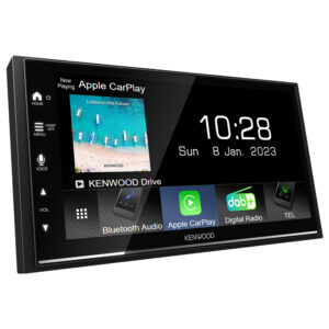 Kenwood DMX-7722DABS Double Din 6.8” WVGA Digital AV Receiver with Bluetooth, USB Android Mirroring & DAB+/FM Radio Black