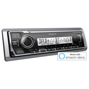 Kenwood KMR-M508DAB Single Din Amazon Alexa Ready Marine Receiver with Bluetooth & DAB+/FM Radio Black