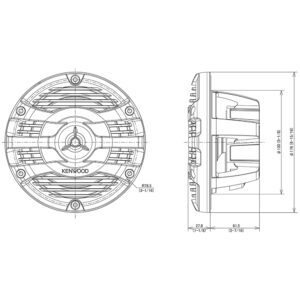 Kenwood KFC-1653MRW 16cm/6.5" 2-Way Flush Mount Marine 50W(RMS) Speaker Set
