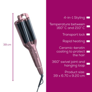 Beurer HT65 Style Pro Hair Wave Styler 4-in-1 with Keratin Ceramic coating Brown