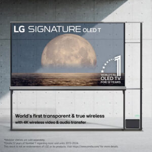 LG OLED77T49LA SIGNATURE OLED T 77″ Transparent & True Wireless 4K UHD OLED Smart TV G Black