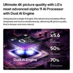 LG OLED55C64LA OLED evo AI 2026 55″ C6 4K UHD OLED Smart TV F Black