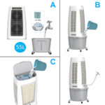 Crystal Air DF-AF8188C Air Cooler 55 Ltr 3 Speed 200W White
