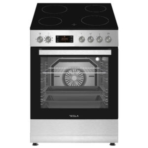 Tesla CV6490SX Freestanding Cooker Electric/Electric with Ceramic Hobs 80 Litres 60cm Inox