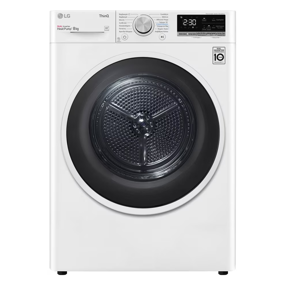 SKU1004229 LG RH80V9AVHN Freestanding Heat Pump Tumble Dryer ThinQ (Wi-Fi) 8kg C White